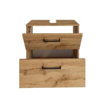 Waschbeckenunterschrank >Manchester< (B/H/T: 60x55x35 cm) in wotaneiche aus MDF