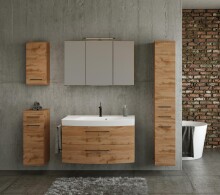 Badezimmerspiegelschrank >Manchester< (B/H/T: 100x64x20 cm) in wotaneiche