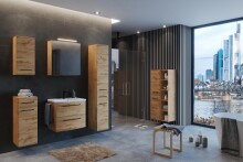 Seitenschrank >Manchester< (B/H/T: 30x180x35 cm) in wotaneiche aus MDF