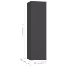 TV-Board >Irxleben-I< (B/H/T: 30x110x30 cm) in Grau - 30x110x30cm (BxHxT)