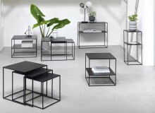 Beistelltisch >PEBBLE< (B/H/T: 65x50x65 cm) in schwarz - 65x50x65 (BxHxT)