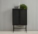 Highboard >PENSACOLA< (B/H/T: 80x135x40 cm) in schwarz - 80x135x40 (BxHxT)