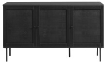Sideboard >PENSACOLA< (B/H/T: 140x80x40 cm) in schwarz - 140x80x40 (BxHxT)