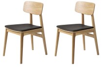 Stuhl >LIVO< (2er Set) (B/H/T: 46x82x54 cm) in natur aus Eiche - 46x82x54cm (BxHxT)