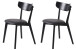 Stuhl >PERO< (2er Set) in schwarz aus Eiche - 48x81x50cm (BxHxT)