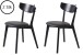 Stuhl >PERO< (2er Set) in schwarz aus Eiche - 48x81x50cm (BxHxT)