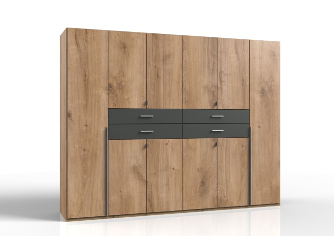 Kleiderschrank >Denver< (B/H/T: 270x208x58 cm) in Plankeneiche-Nachbildung