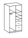 Kleiderschrank >Click< (B/H/T: 90x198x58 cm) in Plankeneiche-Nachbildung