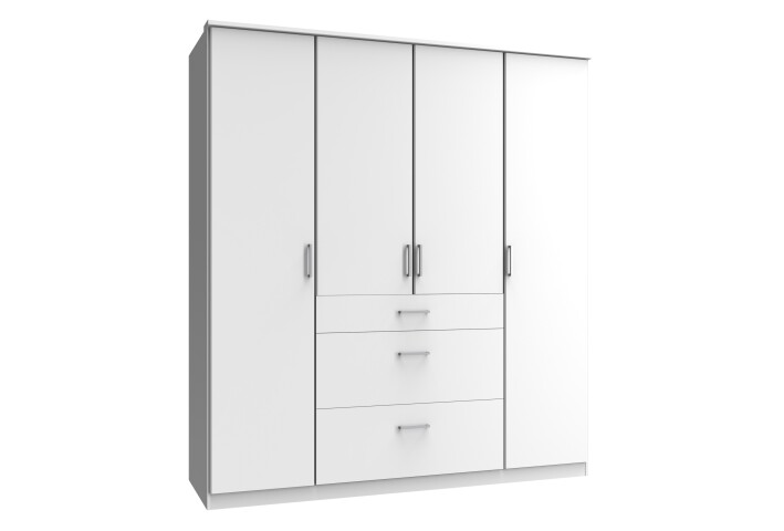 Kleiderschrank >Click< (B/H/T: 180x198x58 cm) in Weiß - 180x198x58cm (BxHxT)