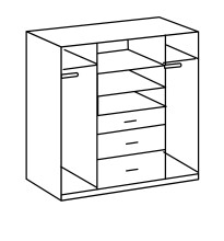 Kleiderschrank >Click< (B/H/T: 180x198x58 cm) in Weiß - 180x198x58cm (BxHxT)