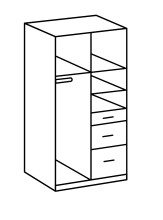 Kleiderschrank >Click< (B/H/T: 90x198x58 cm) in Plankeneiche-Nachbildung