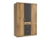 Kleiderschrank >Click< (B/H/T: 135x198x58 cm) in Plankeneiche-Nachbildung