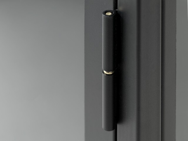 Vitrine >CARMEL< (B/H/T: 45x85x40 cm) in Metall Schwarz Lackiert