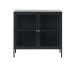 Vitrine >CARMEL< (B/H/T: 90x85x40 cm) in Metall Schwarz Lackiert