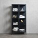 Vitrine >CARMEL< (B/H/T: 90x190x40 cm) in Metall Schwarz Lackiert
