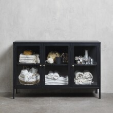 Vitrine >CARMEL< (B/H/T: 132x85x40 cm) in Metall...
