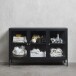 Vitrine >CARMEL< (B/H/T: 132x85x40 cm) in Metall Schwarz Lackiert
