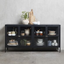 Vitrine >CARMEL< (B/H/T: 170x85x40 cm) in Metall...