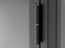 Vitrine >CARMEL< (B/H/T: 110x140x40 cm) in Metall Schwarz Lackiert