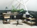 Vitrine >CARMEL< (B/H/T: 110x140x40 cm) in Metall Schwarz Lackiert