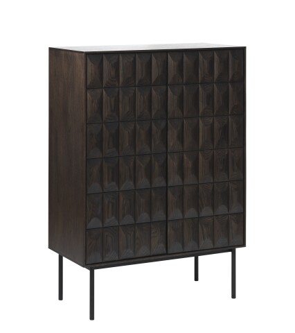 Highboard >LATINA< (B/H/T: 90x129x45 cm) in dunkelbraun - 90x129x45 (BxHxT)