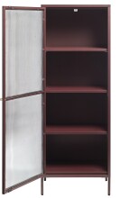 Vitrine >BRONCO< (B/H/T: 58x160x40 cm) in rot aus Metall - 58x160x40cm (BxHxT)