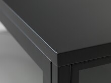 Vitrine >CARMEL< (B/H/T: 57x160x40 cm) in schwarz aus Metall - 57x160x40 (BxHxT)