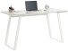 Schreibtisch >9525< (B/H/T: 140x76x51 cm) in Metall weiß - Weißglas