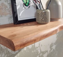 Wandregal >Gmünd< (B/H/T: 40x4x26 cm) in Akazie aus Massivholz - 40x4x26 (BxHxT)