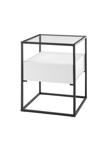 Beistelltisch >EVORA< (BxHxT: 43x54x43 cm) in weiß - 43x54x43 (BxHxT)