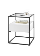 Beistelltisch >EVORA< (BxHxT: 43x54x43 cm) in weiß - 43x54x43 (BxHxT)