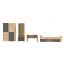 Jugendzimmer-Set >Lupo< in Artisan Eiche,...
