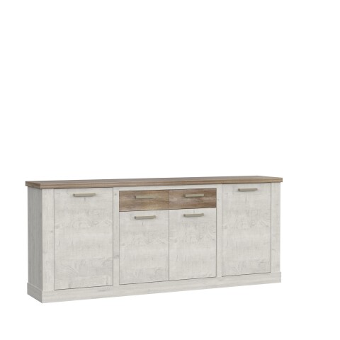 Sideboard >Duro< (BxHxT: 212,9x90,3x41,3 cm) Pinia Weiss mit Eiche Antik