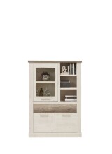Highboard >Duro< (BxHxT: 109,8x160,3x41,5 cm) Pinia Weiss mit Eiche Antik