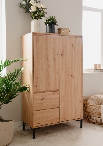 Highboard >Korsika< (BxHxT: 81x139x40 cm) in Dekor Artisan Oak