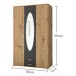 Kleiderschrank >Kassel< (BxHxT: 120x195x55 cm) in Artisan Eiche / Graphit