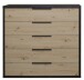 Kommode >Clyde< (BxHxT: 122x110x45 cm) in flamed wood black / asteiche