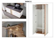 Garderobenschrank >SIGNO II< (BxHxT: 80x200x38 cm) in Artisan/Weiß aus MDF