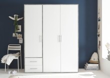 Kleiderschrank >Valencia< (BxHxT: 155x195x60 cm) in Beton Optik / Weiß