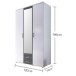 Kleiderschrank >Hanau< (BxHxT: 120x196x54 cm) in Weiß / Graphit