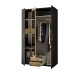 Kleiderschrank >Hanau< (BxHxT: 120x196x54 cm) in Graphit / Artisan Eiche