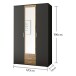 Kleiderschrank >Hanau< (BxHxT: 120x196x54 cm) in Graphit / Artisan Eiche