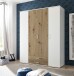 Kleiderschrank >Marburg< (BxHxT: 160x196x54 cm) in Weiß / Artisan Eiche