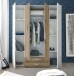 Kleiderschrank >Marburg< (BxHxT: 160x196x54 cm) in Weiß / Artisan Eiche