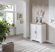 Kommode >JASMIN< (BxHxT: 93x102x41 cm) in Artisan/Weiß - 93x102x41cm (BxHxT)