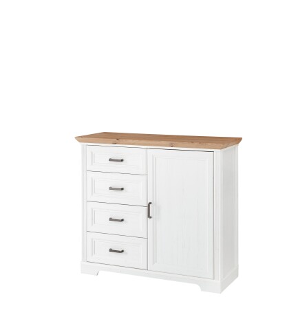 Kommode >JASMIN< (BxHxT: 115x102x41 cm) in Artisan/Weiß - 115x102x41cm (BxHxT)