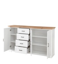 Sideboard >JASMIN< (BxHxT: 182x102x41 cm) in Artisan/Weiß - 182x102x41cm (BxHxT)