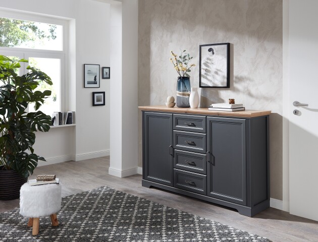 Sideboard >JASMIN< (BxHxT: 165x102x41 cm) in Artisan/graphit