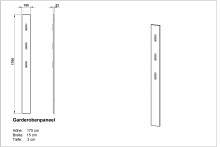 Garderobenpaneel >M-397< (BxHxT: 15x170x3 cm) in...