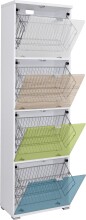 Schuhkipper >M-397< (BxHxT: 53x174x30 cm) in weiss - 53x174x30cm (BxHxT)